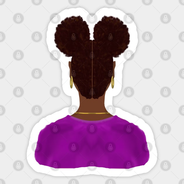 Afro Puffs (White Background) Sticker by Art By LM Designs 